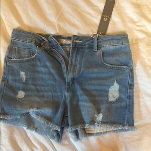 Tractr Distressed Blue Jean Shorts